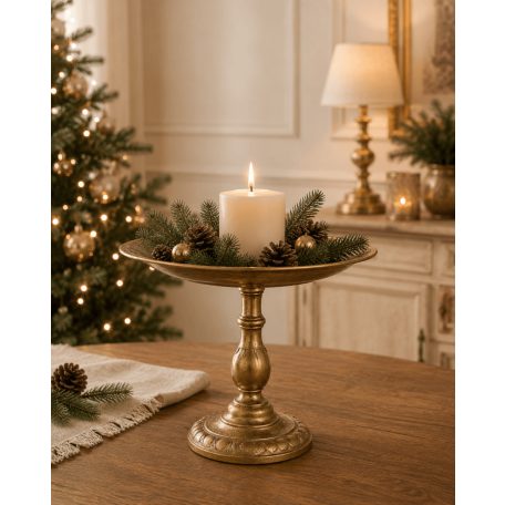 Elegáns fém talpas tál - 28 cm