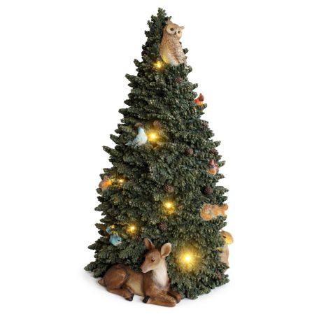 Világító LED karácsonyfa állatokkal - 50 cm 