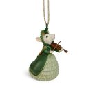 Karácsonyfadísz - Zenélő egérlány - 9 cm