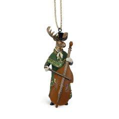 Karácsonyfadísz - Szarvas zenész - 12 cm