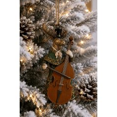 Karácsonyfadísz - Szarvas zenész - 12 cm