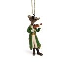 Karácsonyfadísz - Szarvas hegedűvel - 12 cm