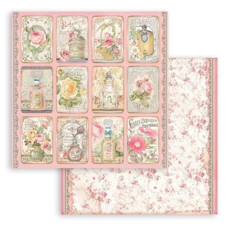 Stamperia scrapbook papír - Rose parfum - 2 oldalas - 30,5 x 30,5 cm - SBB-906