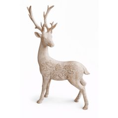 Krémszínű karácsonyi szarvas álló – 38 cm