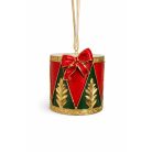 Karácsonyfadísz - Piros-zöld dob - 6 cm