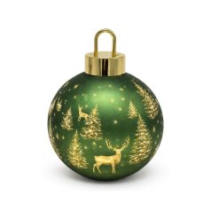 Karácsonyi dekoráció - LED-es zöld gömb - 20 cm