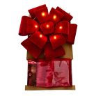 Piros LED világító ajtómasni - 40 × 40 cm  