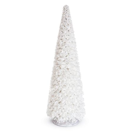Fehér díszes karácsonyfa - 60 cm