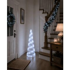 Fehér világító karácsonyfa - 80 LED - 90 cm