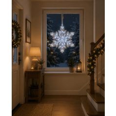Fehér világító hópehely - 30 LED-es - 36 cm 