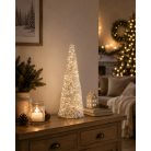 Fehér világító karácsonyfa - 25 LED - 60 cm 