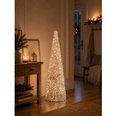 Fehér világító karácsonyfa - 50 LED - 100 cm 