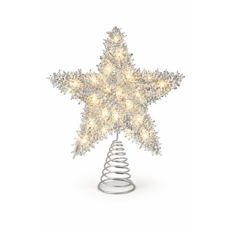 Világító karácsonyfacsúcs csillag - 20 LED - 30 cm
