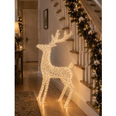   Világító karácsonyi rénszarvas – Ezüst - 720 LED-es - 100 cm   