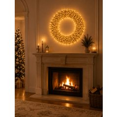 Világító karácsonyi koszorú - Arany - 720 LED - 58 cm 