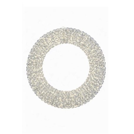 Világító ezüstkarácsonyi koszorú - 720 LED - 58 cm 
