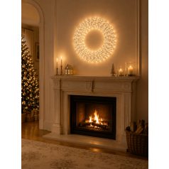Világító ezüstkarácsonyi koszorú - 720 LED - 58 cm 