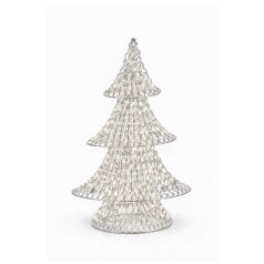 Világító ezüst színű karácsonyfa - 600 LED - 80 cm