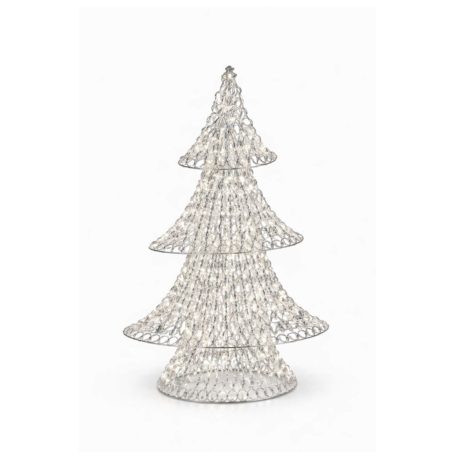 Világító ezüst színű karácsonyfa - 600 LED - 80 cm