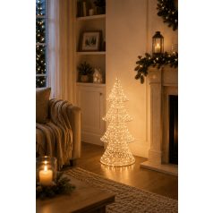 Világító ezüst színű karácsonyfa - 600 LED - 80 cm