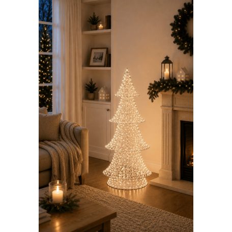 Ezüst világító karácsonyfa - 960 LED - 120 cm