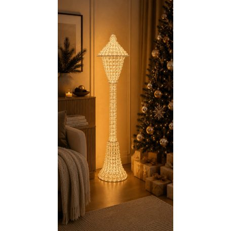 Világító ezüst karácsonyi lámpa - 600 LED - 120 cm
