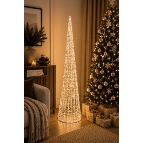 Ezüst világító karácsonyfa - 150 cm