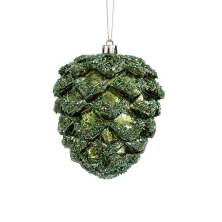 Luxus karácsonyfadísz - Toboz - Zöld -- 14 cm