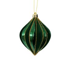 Karácsonyfadísz - Zöld-arany - 12 cm