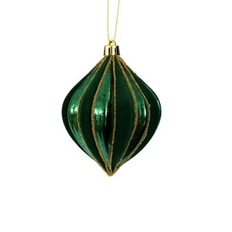 Karácsonyfadísz - Zöld-arany - 12 cm