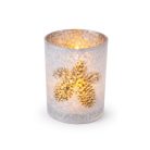 Karácsonyi üveg gyertyatartó - Toboz - 12 cm, 15 cm