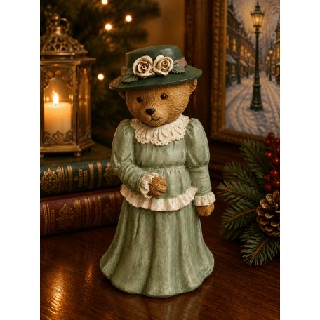 Elegáns macilány figura – Zöld – 20 cm 