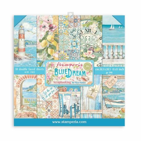 Scrapbooking tömb kicsi - Blue Dream - 10 lap - 20,3x20,3 cm - SBBS-75