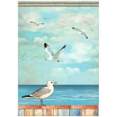 Stamperia rizspapír - Blue Dream seagulls - A4 - DFSA-4747