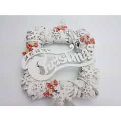 Merry Christmas íves - 20 cm - 3 db/csomag - Fehér