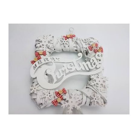 Merry Christmas íves - 20 cm - 3 db/csomag - Fehér