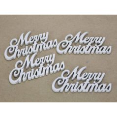 Merry Christmas felirat fehér - 10 cm - 4 db/csomag