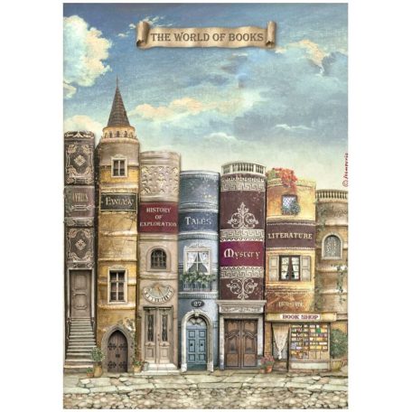 Stamperia riszpapír - A4 - 21x29,7cm - Vintage Library - DFSA-4752