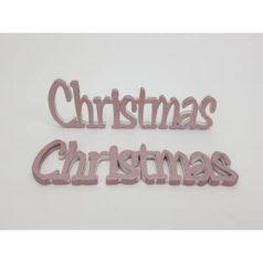 Christmas felirat metál rózsaarany - 15 cm - 2 db/csomag