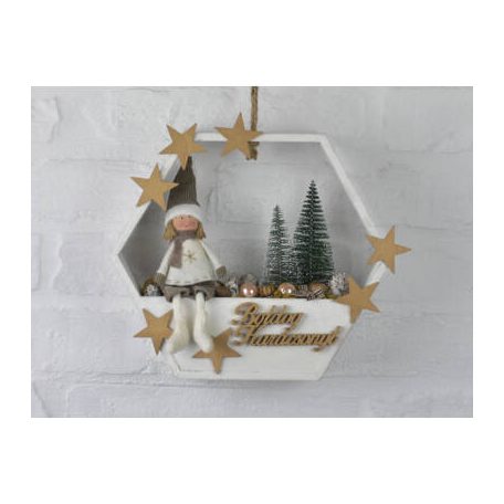 Boldog karácsonyt felirat arany - 10 cm - 6 db/csomag