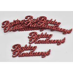 Boldog karácsonyt felirat piros - 10 cm - 6 db/csomag