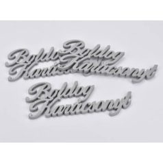 Boldog karácsonyt felirat ezüst - 15 cm - 3 db/csomag