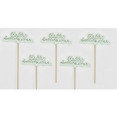   Fa - Beszúrós "Boldog születésnapot" felirat menta 12,5x29,5cm 4db/csomag