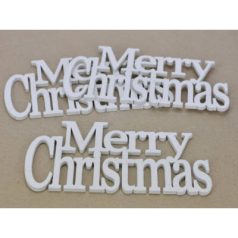   Fa - "Merry Christmas" felirat koszorúra fehér - 21 cm - 3 db/csomag
