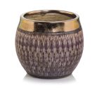 Kerámia kaspó - Vintage - Lila-arany - 12x11 cm, 16x14 cm, 20x17 cm