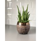 Kerámia kaspó - Vintage - Lila-arany - 12x11 cm, 16x14 cm, 20x17 cm