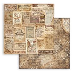   Stamperia scrapbook papír - Coffee and Chocolate labels - 31,5x30,5 cm - SBB-966