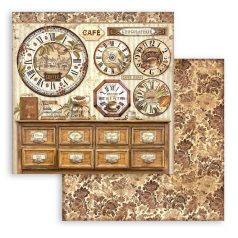  Stamperia scrapbook papír - Coffee and Chocolate clocks - 31,5x30,5 cm - SBB-969