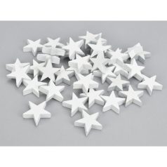 Fehér fa csillag vastag - 3 cm - 40 db/csomag 