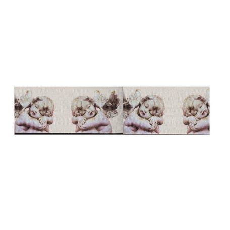Karácsonyi szalag - Angyal - Krém-barna - 3,8 cm - 10 méter